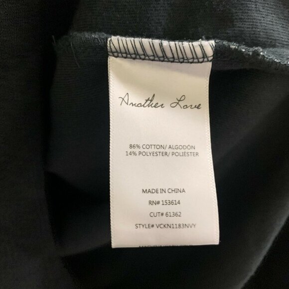 Another Love Womens Blue Striped Hooded Sweatshirt Long Sleeve Blouse - Picture 4 of 4